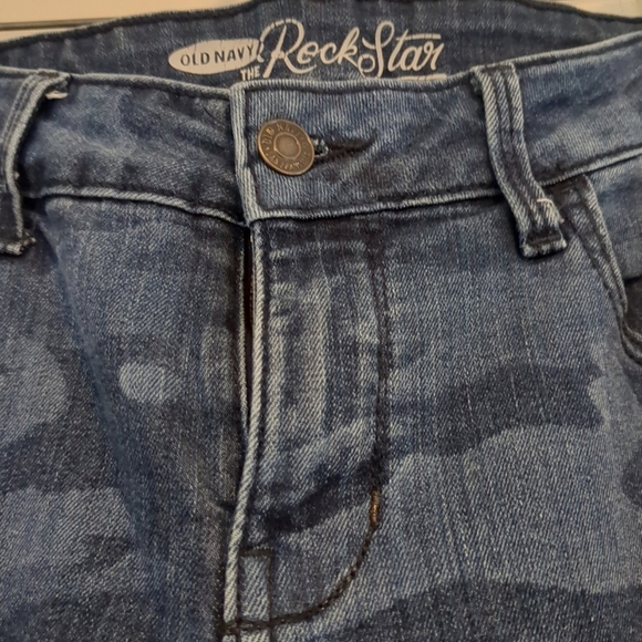Old Navy Jeans Women's Size 10 The Rockstar. Blue Camo Skinny - Picture 4 of 9